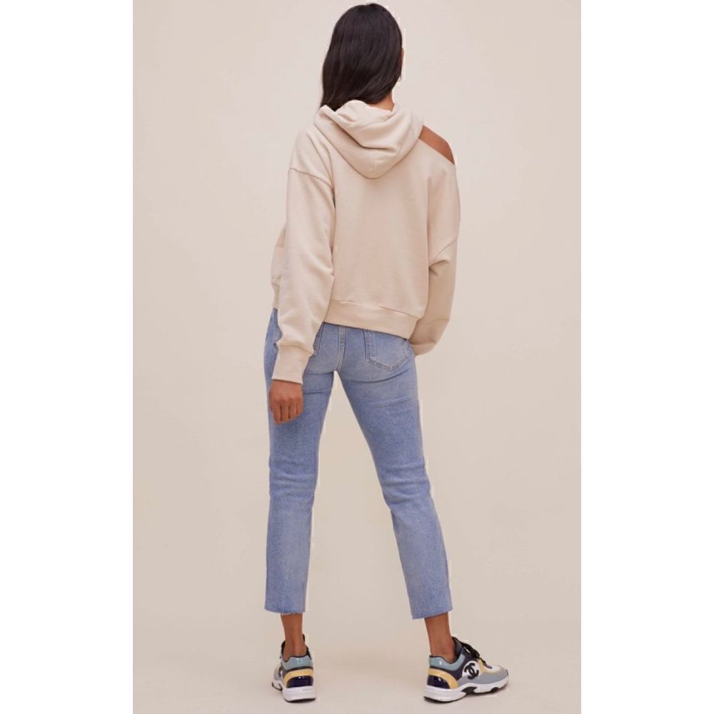 ASTR the label Swift Shoulder Cut Out Hoodie Sweatshirt Sand size M - Picture 2 of 13